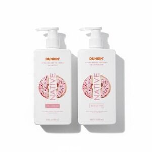 Native Dunkin Strawberry Frosted Shampoo and Conditioner Set 16.5 oz Limited Ed